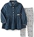 Calvin Klein Baby Denim with Button Tunic and Leggings Set, Blue, 12 Months