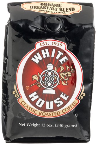 White House Organic Breakfast Blend Coffee, Ground Coffee, 12-Ounce Bags (Pack of 3) by White House