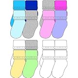 4-Pack Classic Cuffs Baby Socks, Blue, 6-12 months