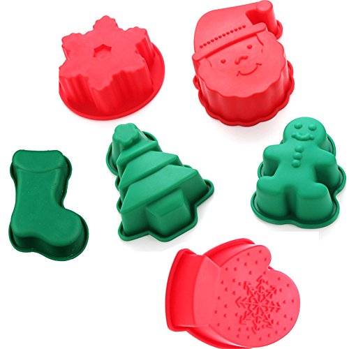 Silicone non stick christmas cake bread mini baking molds set