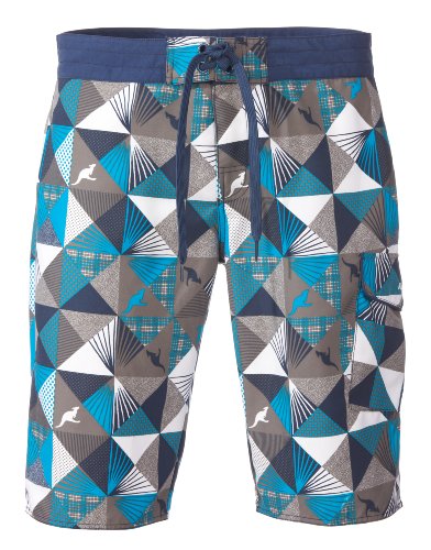 KangaROOS Herren Badeshorts Emilano 2, chess scuba, 36, T2418/040