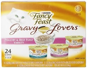 Fancy Feast Gravy Lovers Cat Food Variety Pack, 3-Ounce Cans (Pack of 24)