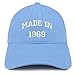 Trendy Apparel Shop Made In 1969 Text Embroidered 49th Birthday Brushed Cotton Cap - Carolina Blue