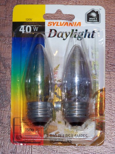 Sylvania 15354 - 40B10/DAY/2PK/BL 120V Decorative Daylight Full Spectrum Light Bulb