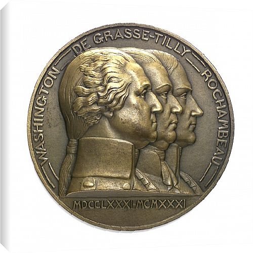 Canvas Prints of Medal commemorating the 150th anniversary of the capitulation of York Town, from National Maritime Museum