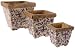 Esschert Design USA Ceramic Sq. (3) Nesting Flowerpots-Blue/White