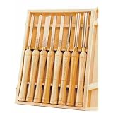 PSI Woodworking LCHSS8 8 Piece HSS Wood Lathe Chisel Set