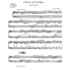 Bach C.P.E. Sonata in E flat Major: Instantly download and print sheet music