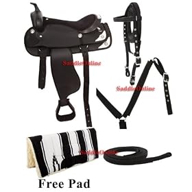 Synthetic Black Texas Star Show Horse Saddle Tack Pad 12-18