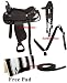 Synthetic Black Texas Star Show Horse Saddle Tack Pad 12-18