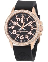 Juicy Couture Womens 1900964 Jetsetter Black Silicone Strap Watch