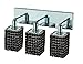Elegant Lighting 1283W-O-S-JT/RC Mini 8-Inch High 3-Light Wall Sconce, Chrome Finish with Jet (Black) Royal Cut RC Crystal