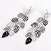 Fashion black gray Swarovski style crystal leaf drop Dangle Chandelier Earrings