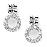 Fashionable Solid Sterling Silver Cubic Zirconia Rhodium Plated Round bearing
