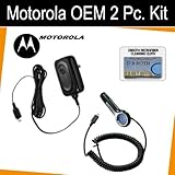 Set of Original OEM Car + Travel Chargers for your Motorola Bluetooth H12, H15, H17 + DBRoth Cloth