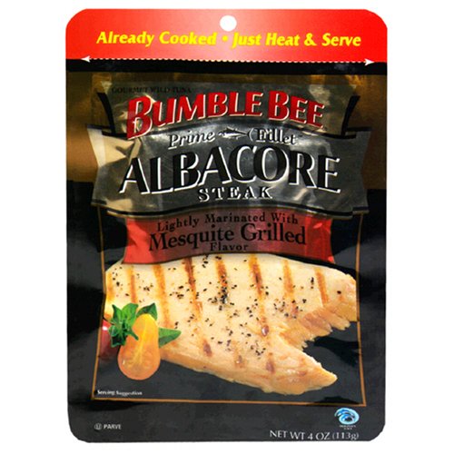 Bumble Bee Albacore Steak Mesquite Tuna, 4-Ounce Pouches (Pack of 12)