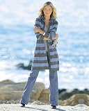 Apparel : Together Knee-length hooded sweater|