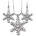SoulBreezeCollection Winter White Snowflake Pendant Necklace Earrings Bridal Wedding Bridesmaid Prom Christmas Gift