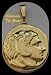 Alexander the Great, King of Maccdonia, 24K Gold Plated Pendant (Implanted Bail)