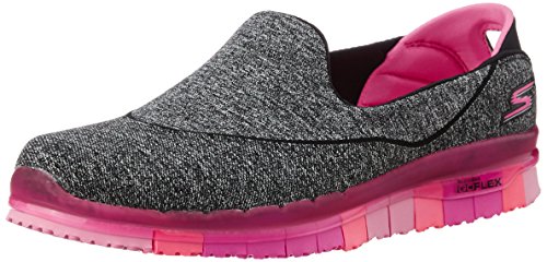 Skechers Performance Women s Go Flex Slip-On Walking Shoe, Black/Hot Pink, 8 M US
