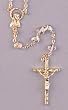 Wedding Rosary - 5mm Heart Shaped Glass Beads - 17" Gold Plated - IMPORTED FROM ITALY - Boxed, Pink