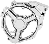 IMAGE OF R.I.S. Designs BUSA-CCC3D08-C Chrome Aluminum 3D H Clear Clutch Cover with Oil Cap