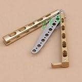 New 1PC Golden Dull Blade Butterfly Style Knife Trainer All steel Training Knife