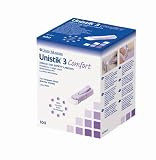 Owen Mumford AT 1042 Unistik 3 Comfort Safety Lancets, 1.8mm Depth, 28 Gauge, 100 Count