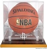 Mounted Memories Houston Rockets Woodbase Team Logo Basketball Display Case With Mirrored Back