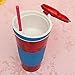 ELEGIANT 500ml 2in1 Travel Snack Drink Cup Bottle Container Lid Straw for Adult Kids Cinema sport