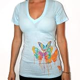 Element Flights V-Neck Girls T-Shirt Light Blue