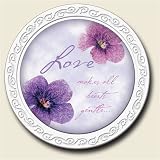 Scentiment Coaster with saying ~ Love Makes All Hearts Gentle ~ vanilla aroma ~ gift bag and easel ~ code 519