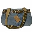 Denim Handbag with Silver Decor Crafted from Vintage Denim