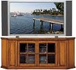 62" Burnished Oak Corner TV Stand