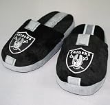 Oakland Raiders Youth Team Stripe Plush Slippers