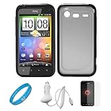 Durable Crystal Hard Case Cover with Black Rubberized TPU Silicone Skin Edg ....