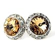 Light Topaz Colored 15mm Swarovski Rondelle Stud Earrings Fashion Jewelry