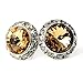 Light Topaz 15mm Swarovski Rondelle Stud Earrings title=