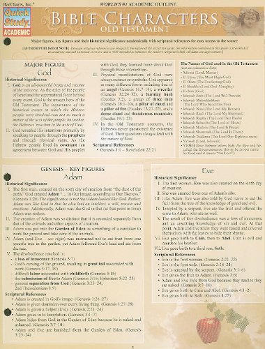bible charactersold testament quickstudy academic