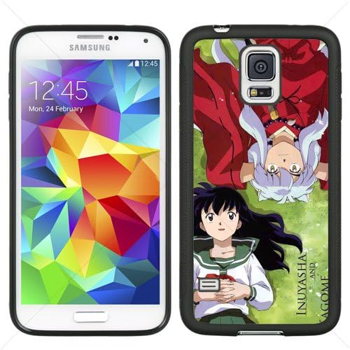 InuYasha Manga Anime Comic Higurashi Kagome Samsung Galaxy S5 SV I9600 TPU Soft Black or White case (Black)