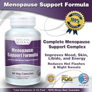 Menopause Support Formula - Complete Menopause Relief and Support Complex - 100% Herbal Menopause Supplements With No Estrogen - Reduces Hot Flashes - Improves Mood, Skin, Libido and Energy Levels - Perimenopause and Post Menopause - 90 Capsules - Lifetime 100% Satisfaction Money Back Guarantee