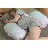Bean - 13PGS - Pregnancy Pillow Maternity Side Sleeping Pillow - Granny Stripe - 28 W x 36 L in.