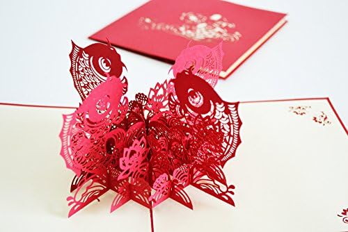 Birthday Card Lukky Fish Greeting Card 3d Pop up Handmade Greeting Card Christmas Greeting Card Wedding Valentine Day Paper Red 15x15cm 1pcs