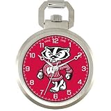 Game Time Men's University Of Wisconsin Badger Logo Pocket Watch #COL-PW-WIB