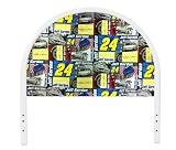 New Twin Size Children's Youth White Metal Headboard with Custom Jeff Gordon NASCAR Upholstered Headboard