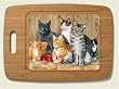 Large Cutting Board ~ Barnyard Cats ~ made of bamboo with poly surface ~ code...
