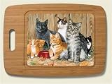 Large Cutting Board ~ Barnyard Cats ~ made of bamboo with poly surface ~ code...
