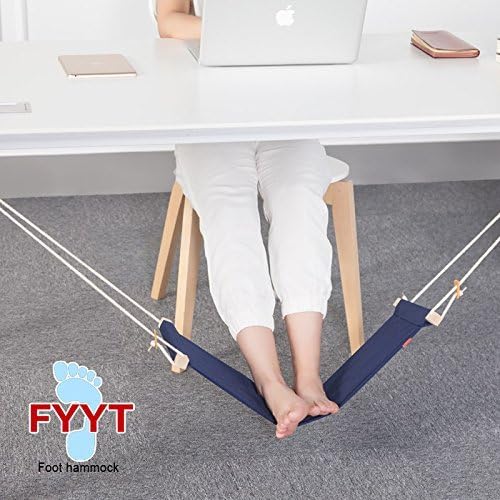 Imon Portable Mini Office Foot Rest Stand Desk Feet Hammock Easy to Disassemble New,Put your foot up on the hammock under the desk comfortable for Your foot (blue)