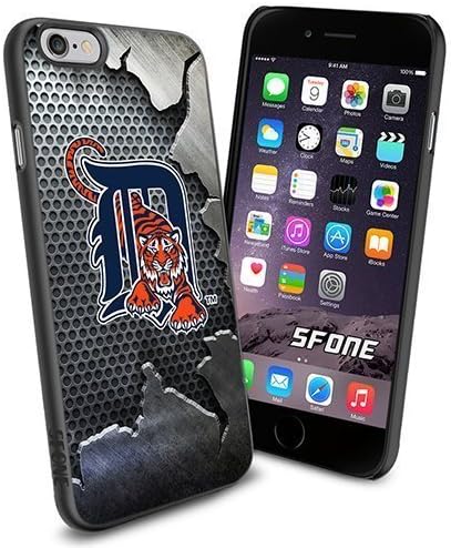 MLB, Detroit Tigers Baseball Iron Cracked BG iPhone 6 Smartphone Case Cover Collector iPhone TPU Rubber Case Black