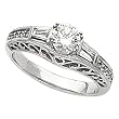 14K White Gold Diamond Wedding Set - 0.85 Ct.